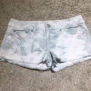 American Eagle Outfitters Light Blue Tie-Dye Denim Shorts
